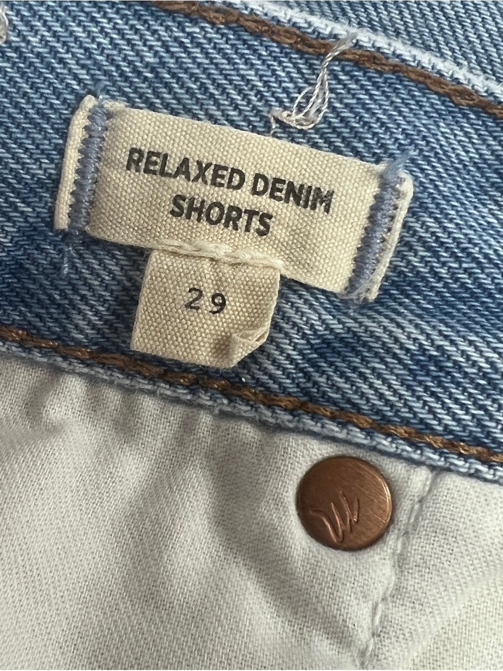 Madewell Relaxed Denim Shorts Women's Size 29 Light Wash Cut-Off Button Fly - Picture 9 of 11